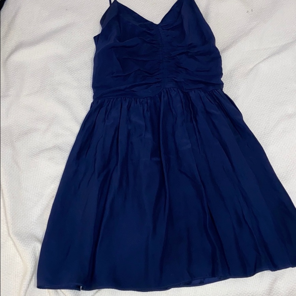 XS Navy Silk Parker Dress